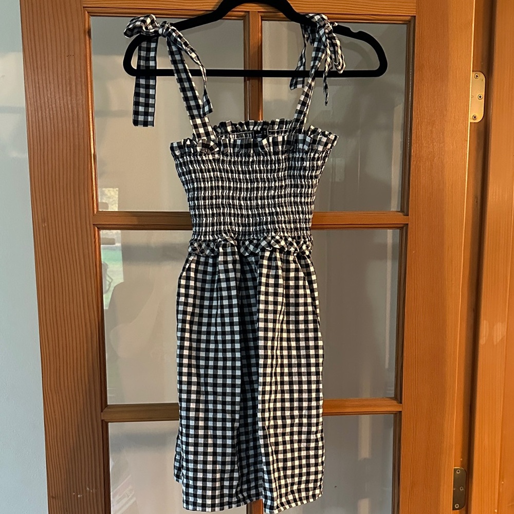 BloomChic Black and White Checkered Casual Dress